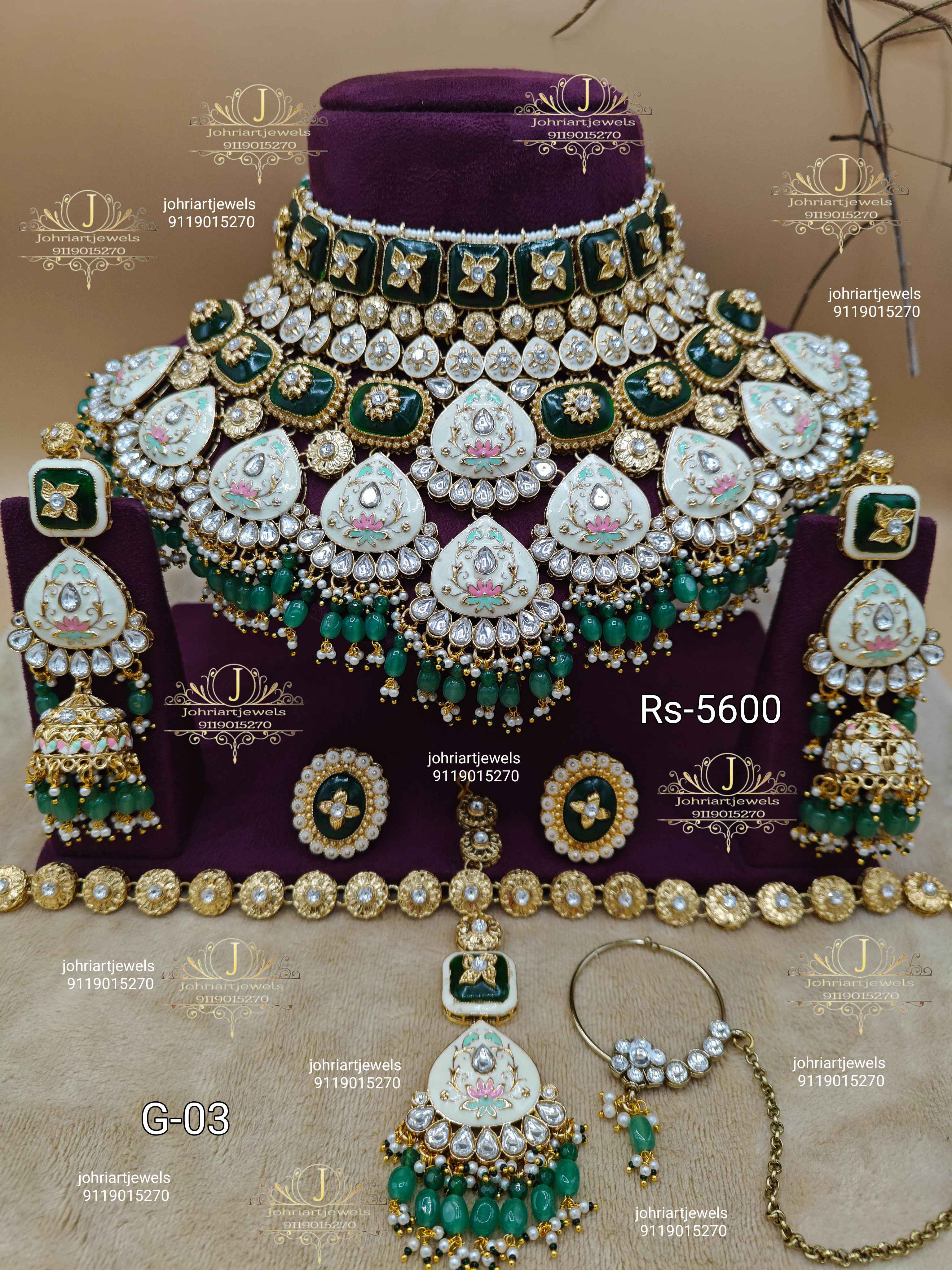 G-03 -kundan meenakari bridal jewellery