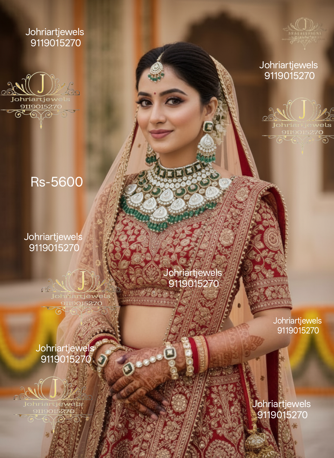 G-03.   Kundan meenakari bridal jewellery