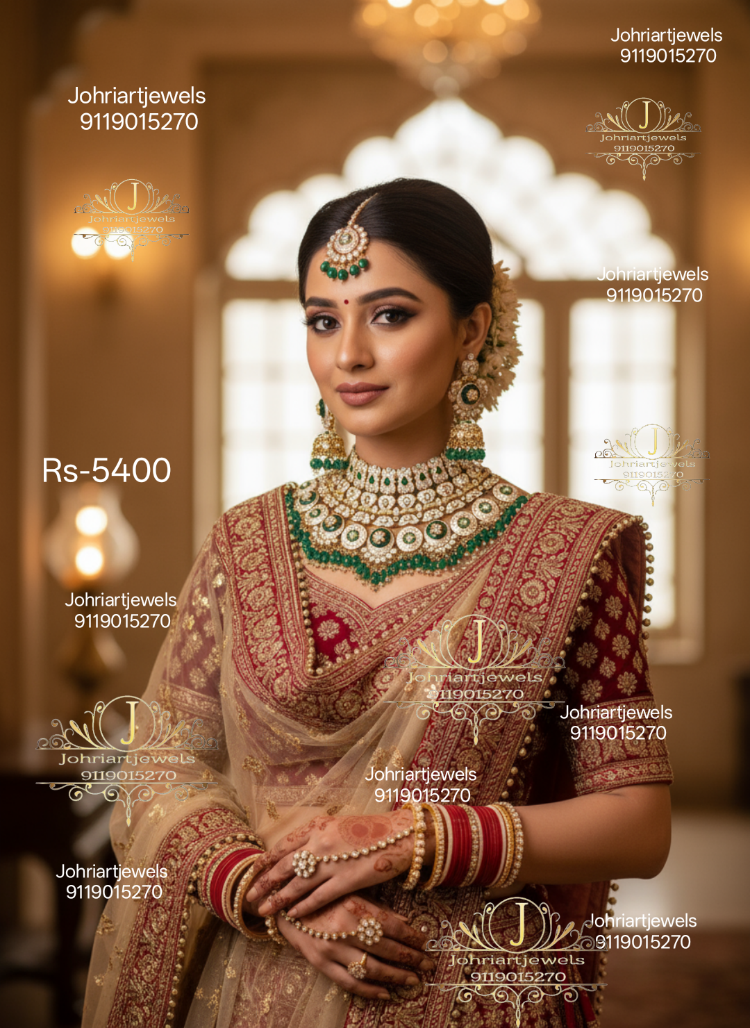 G-02.   Kundan meenakari bridal jewellery