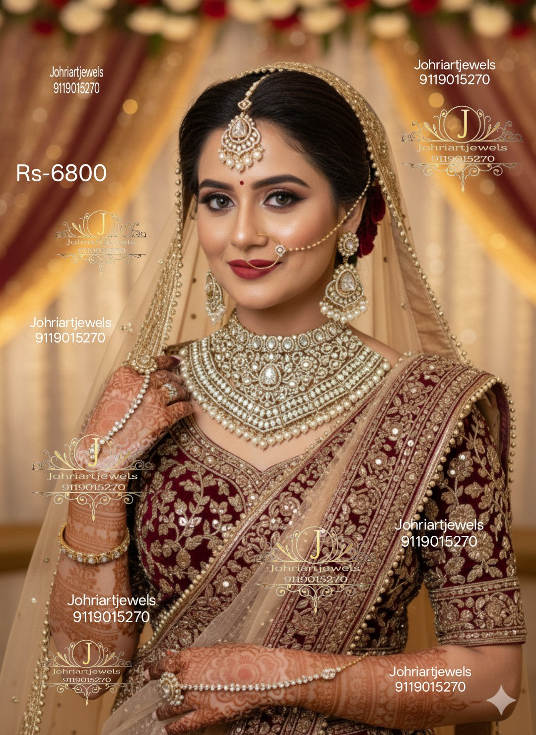 G-84. Premium polki bridal jewellery