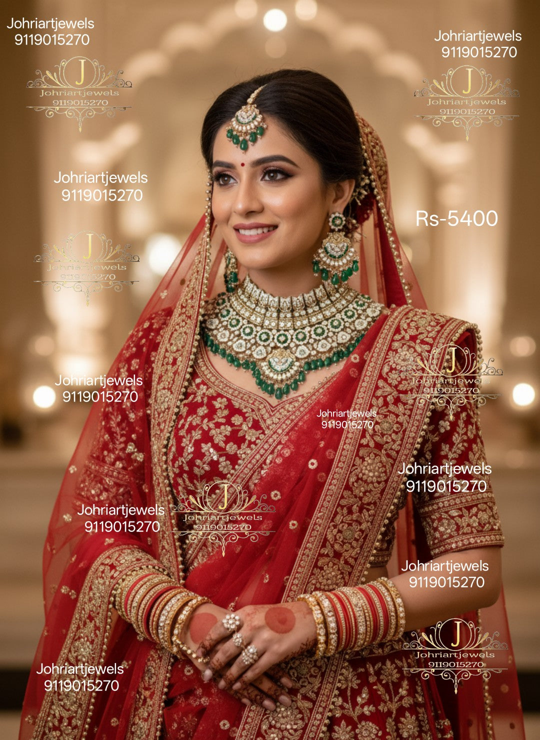 G-01.   Kundan meenakari bridal jewellery