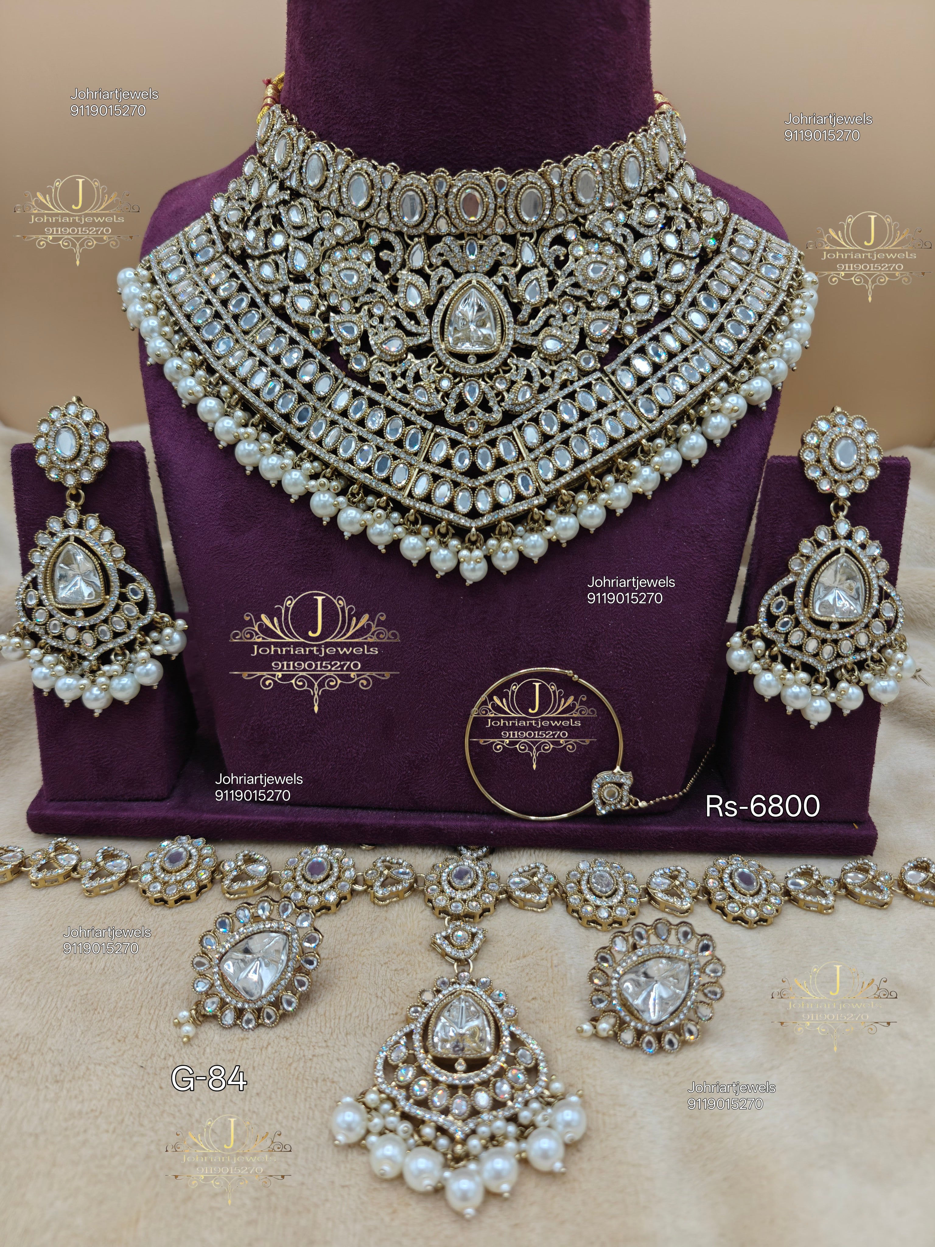 G-84. Premium polki bridal jewellery